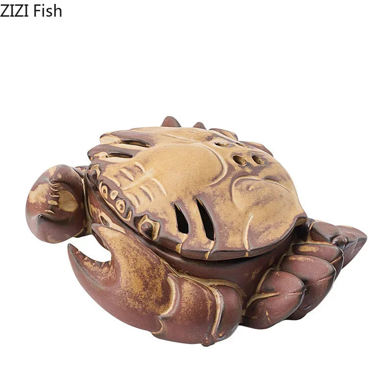 DecorBites™ Crab Ceramic Incense Burner Aromatherapy Tray Room Diffuser Censer Ash Plate