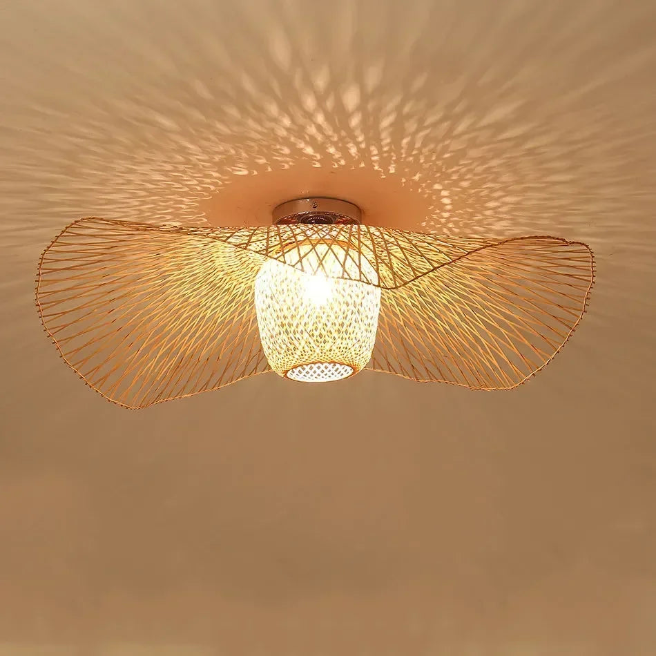 DecorBites™ Bamboo Pendant Chandelier for Dining Room | Japanese Style Ceiling Lamp