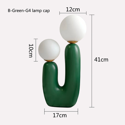DecorBites™ Glass Ball LED Table Lamp: Green Pink Resin Nordic Style for Home Decor
