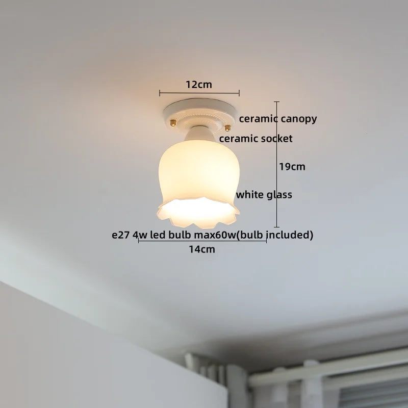DecorBites™ LED Canopy Ceiling Light Glass Copper Luminaria De Teto