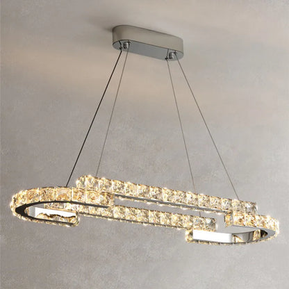 DecorBites™ Crystal LED Pendant Lights Chrome Steel Modern Luxury Fixtures
