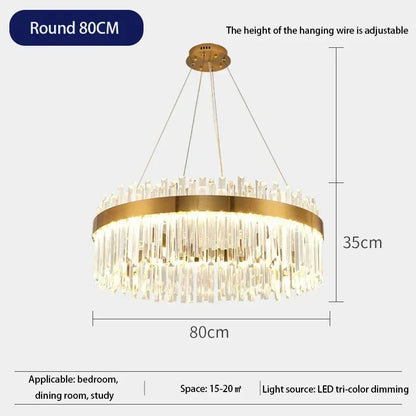 DecorBites™ Crystal Gold Ceiling Pendant Light for Living Room Dining Kitchen
