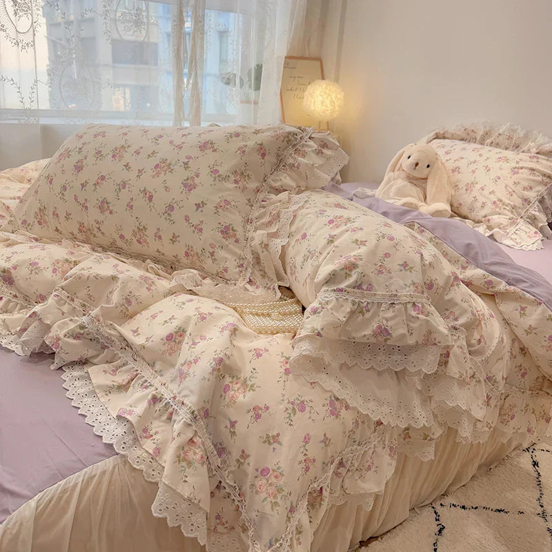 Floral Lace Cotton Bedding
