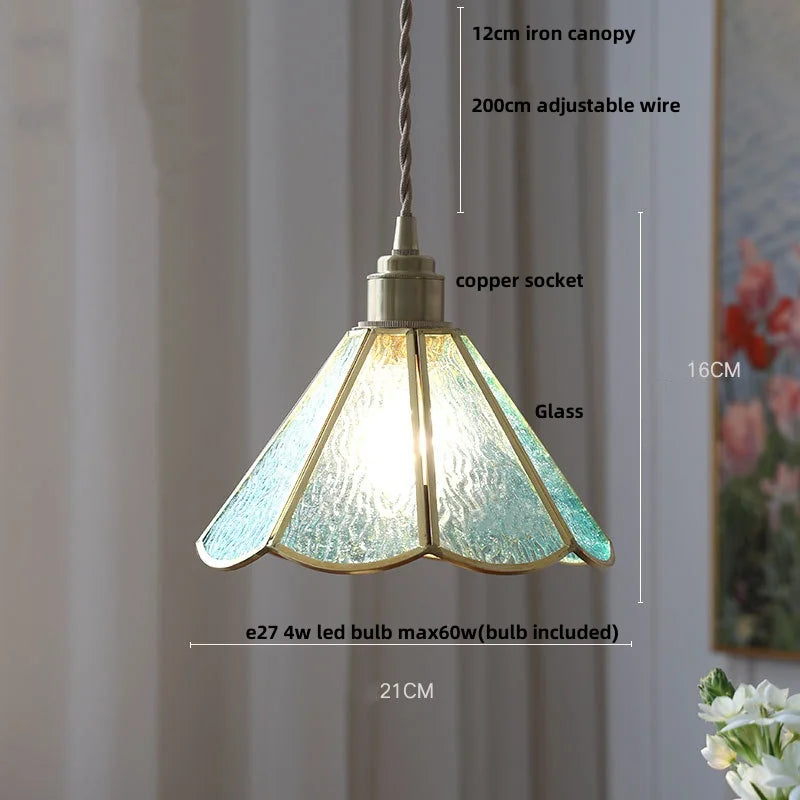DecorBites™ Copper Glass LED Pendant Lamp, Modern Nordic Hanging Light