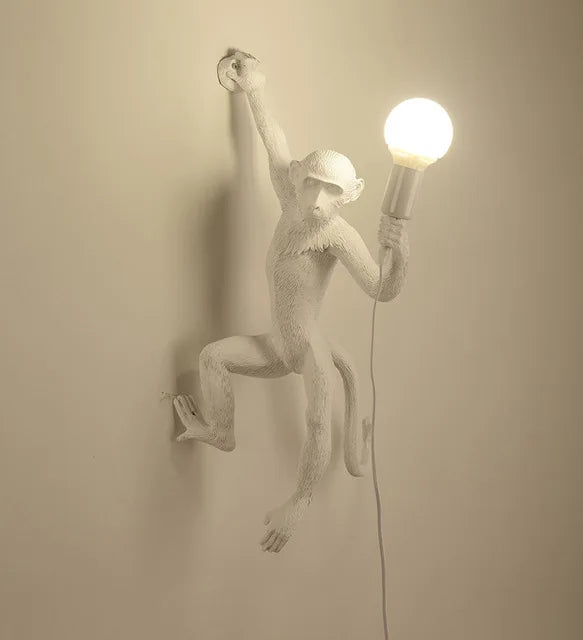 DecorBites™ 3 Monkeys Pendant Chandelier - Black White Resin - High-end Indoor LED Decor