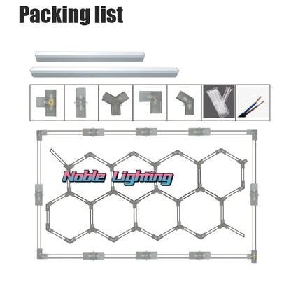DecorBites™ Hexagon Ceiling Light 6500K for Car Wash Beauty Garage Wall with Honeycomb Design
