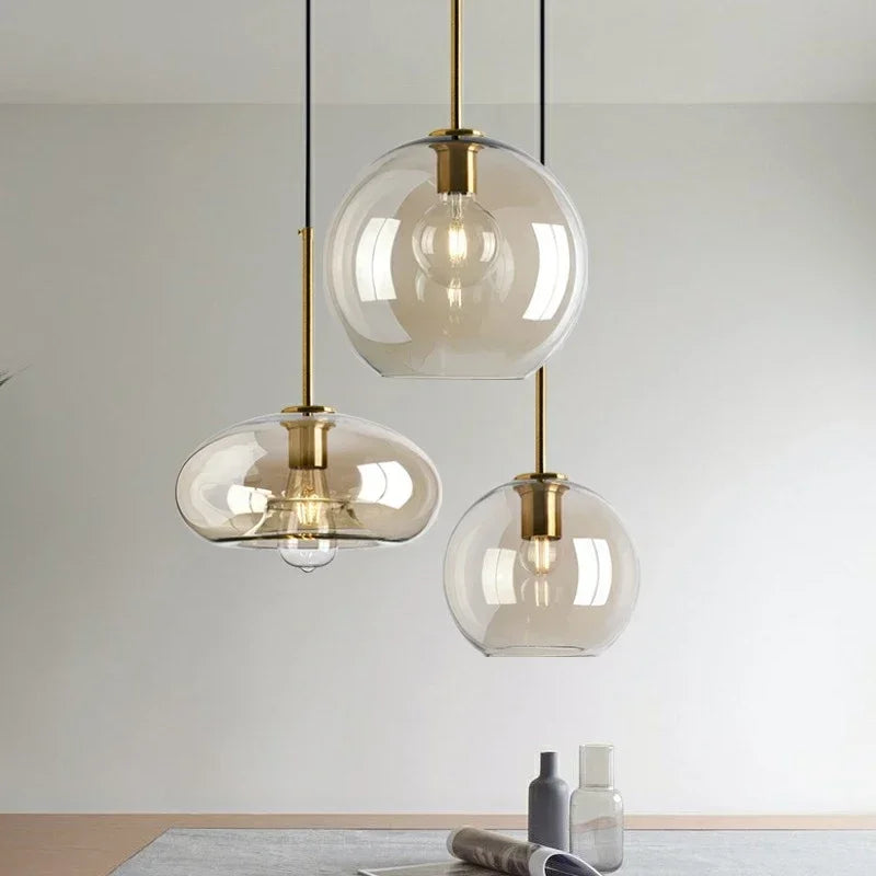 Nordic Multi-Head Glass Pendant Chandelier