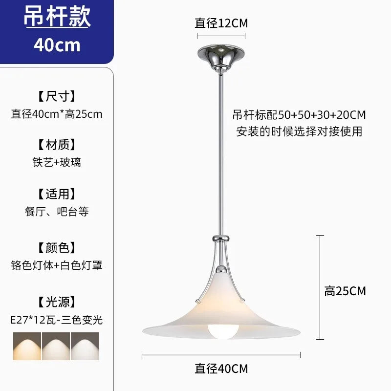 DecorBites™ French Medieval LED Iron Art Glass Pendant Lights for Home Decor