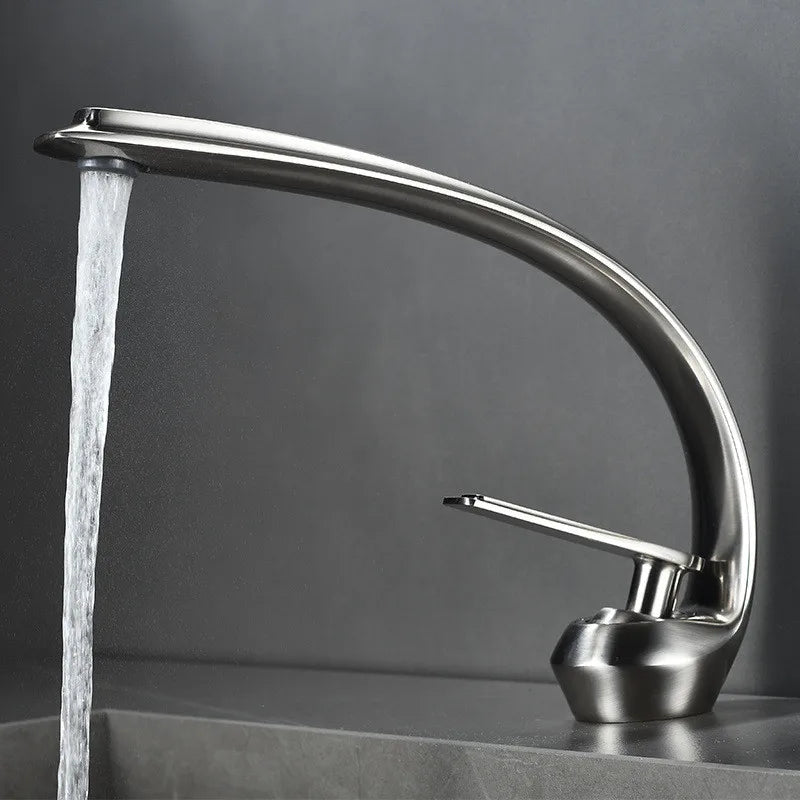 Gold Black Brass Faucet With Single Handle