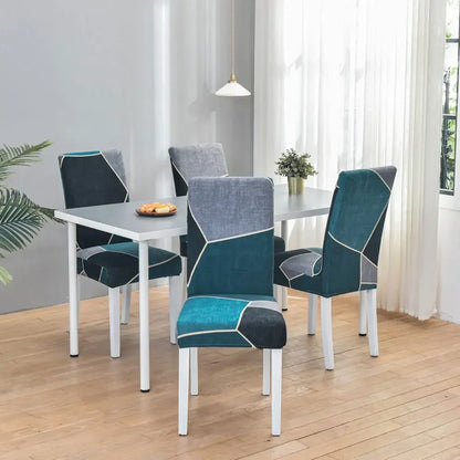 DecorBites™ Geometric Stretch Chair Cover Slipcovers | Elastic Seat Case