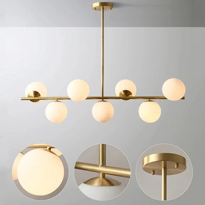 DecorBites™ Glass Ball Pendant Chandelier: Modern LED Ceiling Lamp, Nordic Style Home Lighting