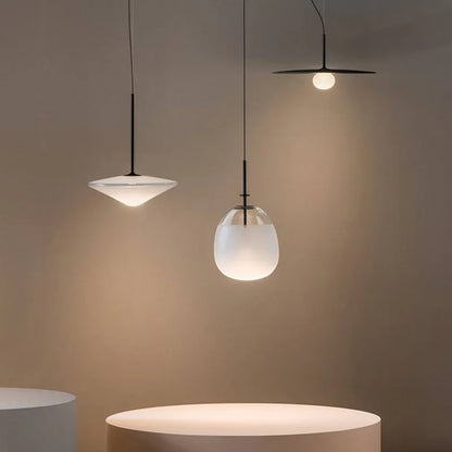 DecorBites™ Glass Flying Saucer Chandelier - LED Hardware Pendant Lighting for Living Room