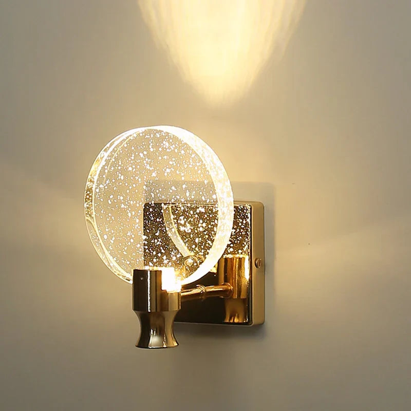 Gold Crystal Wall Sconce Large 16cm Diameter