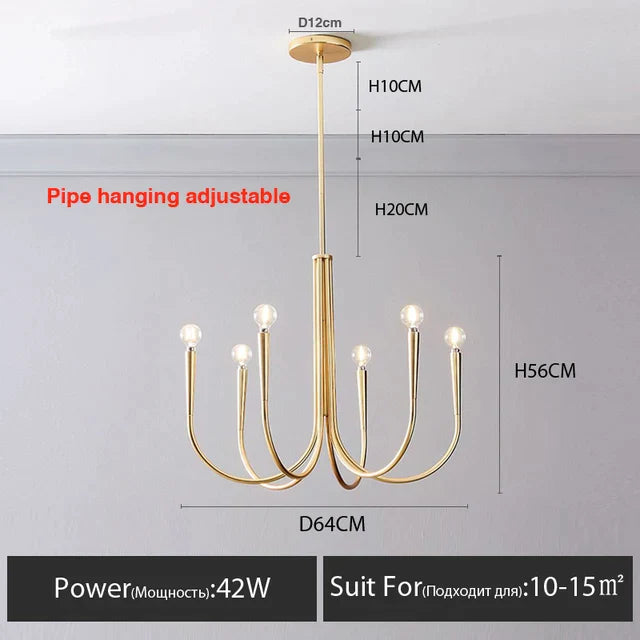 Gold Nordic Metal Chandelier
