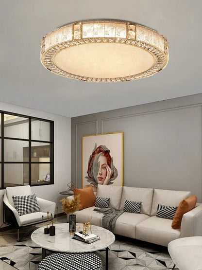 DecorBites™ Crystal Glass Luxury Ceiling Chandelier - Gold LED Home Decor