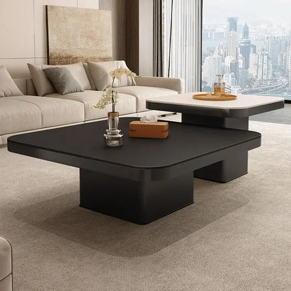 DecorBites™ Light Luxury Rock Square Coffee Table Modern Minimalist Living Room Combo