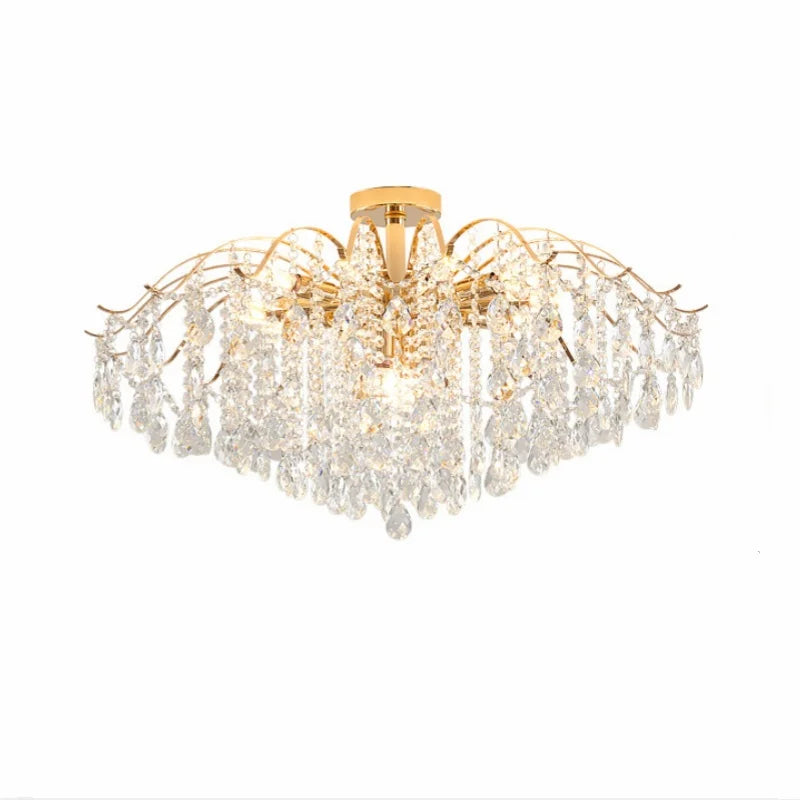 Gold Crystal Chandelier Light K9 14-Light D80cm