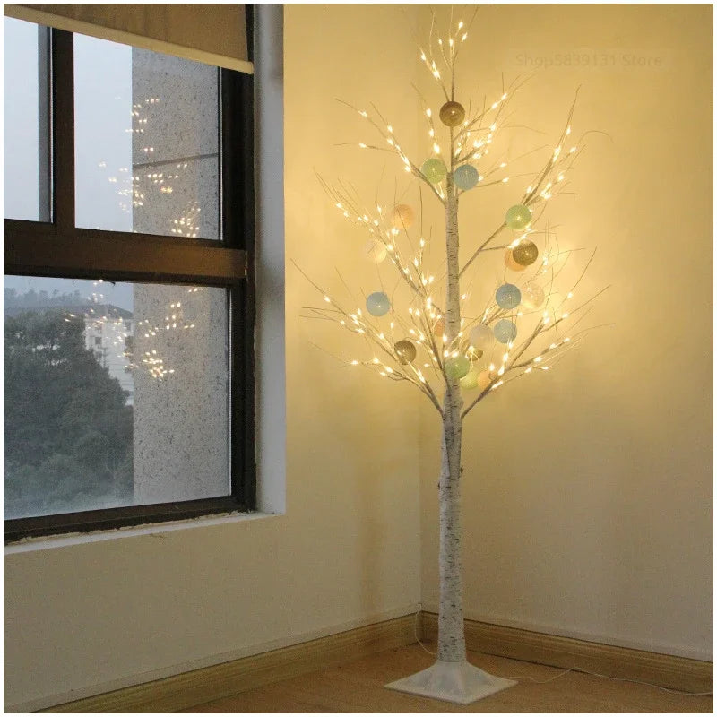 DecorBites™ LED White Birch Tree Table Lamps for Home Holiday Decor, Party, Wedding