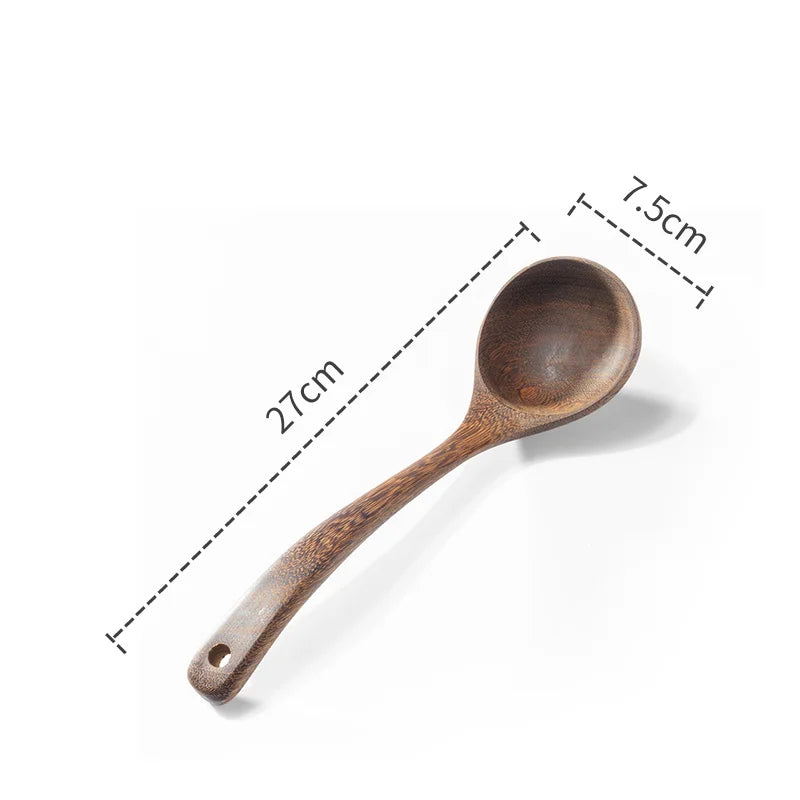 DecorBites™ Kitchen Utensils Set: Non-Stick Cookware with Wooden Handles