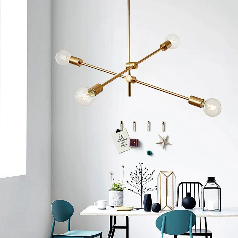 DecorBites™ Glass Ball Globe LED Pendant Light Fixture - Nordic Modern Iron Rod Hanging Lamp