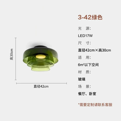 DecorBites™ Glass LED Ceiling Light in Amber/Gray/Green - Modern Indoor Lighting for Various Spaces