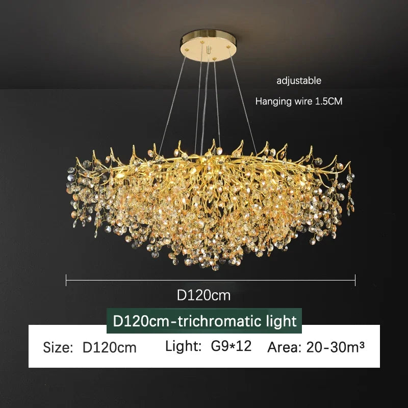 Crystal LED Ceiling Chandelier 120cm Diameter