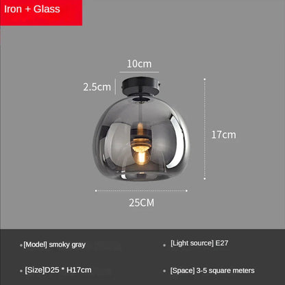 DecorBites™ Glass Ball LED Ceiling Light: Modern Living Room Lighting for Aisle, Bedroom, Kitchen
