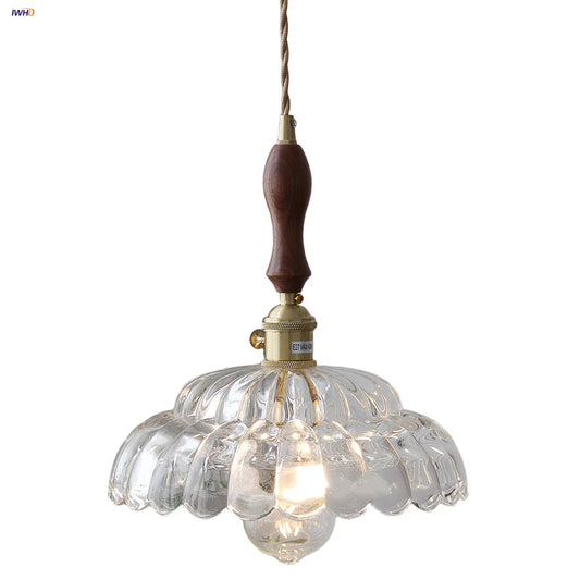 DecorBites™ Glass Flower LED Pendant Light, Adjustable Knob Switch, Modern Design