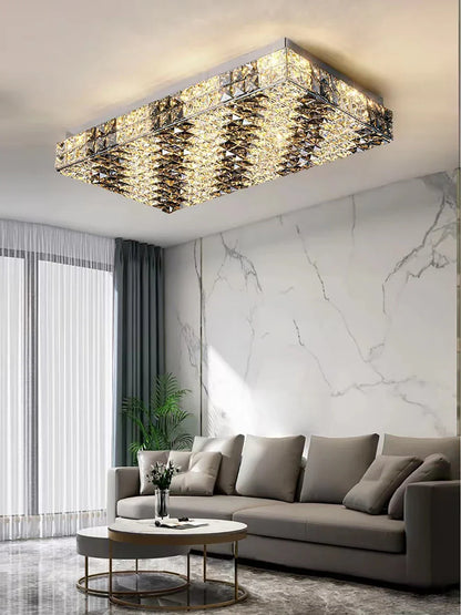 DecorBites™ Crystal LED Rectangle Chandelier for Elegant Home Decor