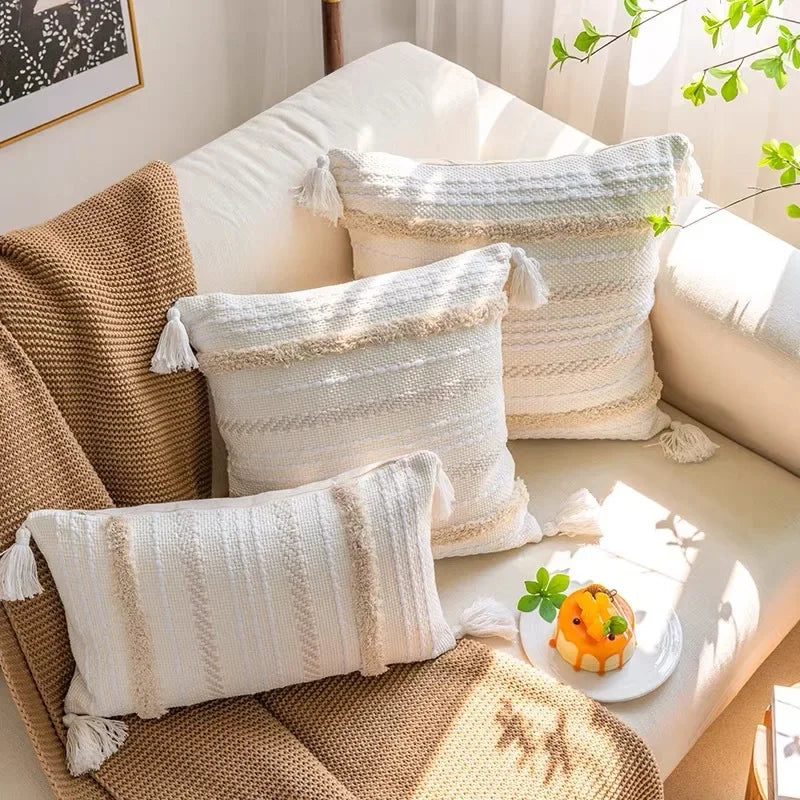 Cotton Tassel Sofa Pillowcase