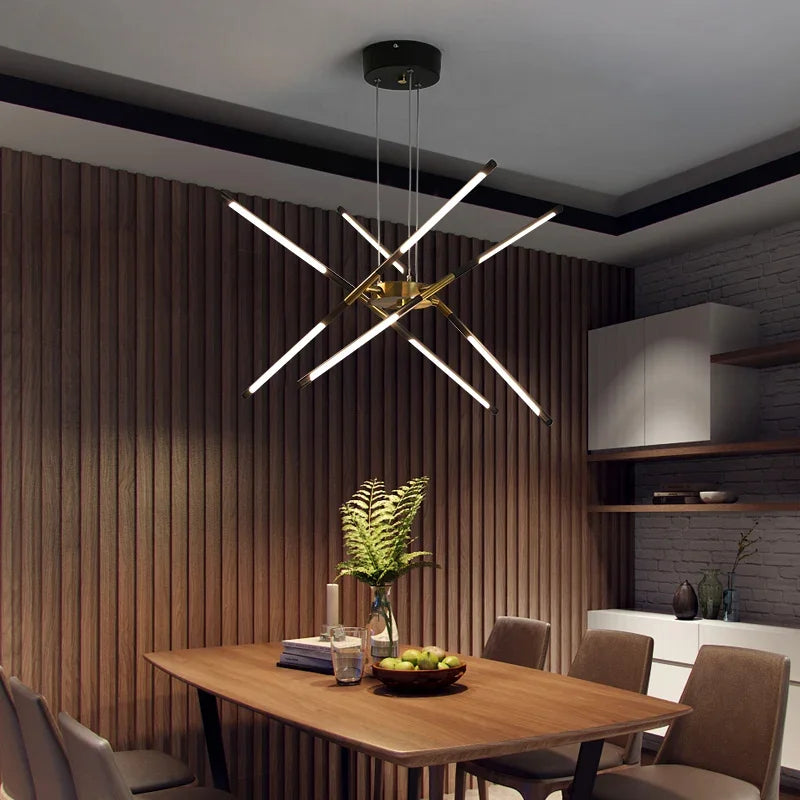 Black Gold Pendant Lamp 12-Head Dimmable