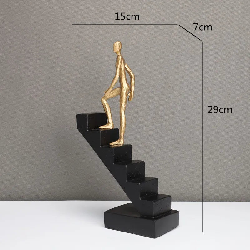 DecorBites™ Golden Man Climber Staircase Abstract Sculpture Home Decor Ornaments