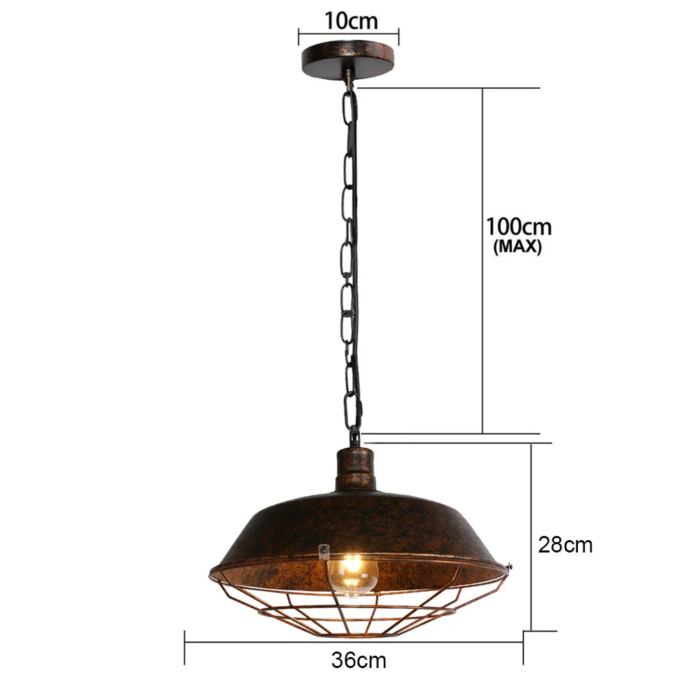 Industrial Vintage Black Iron Pendant Light