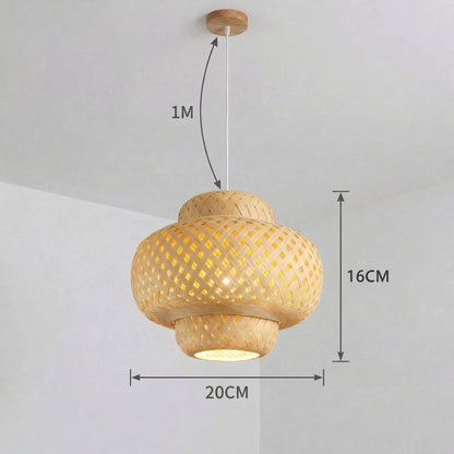 Handwoven Bamboo Lantern Pendant Light 30cm