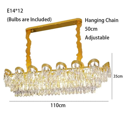 DecorBites™ LED Sunflower Crystal Ceiling Chandelier - Modern Living Dining Room Hanging Light