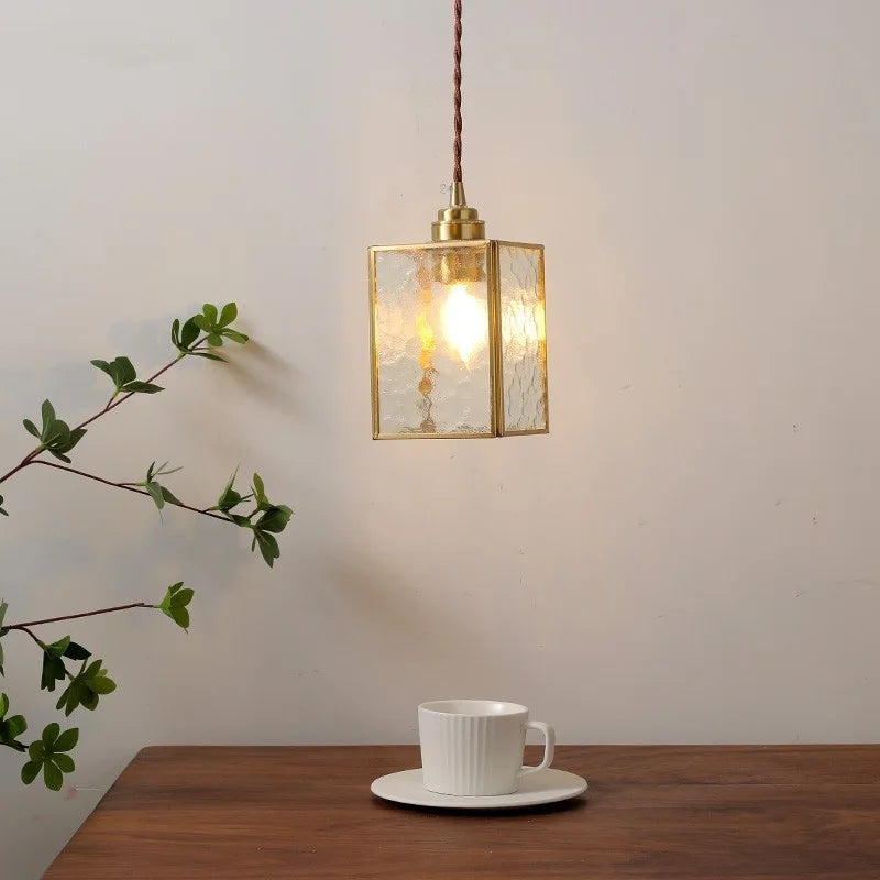 DecorBites™ Glass Copper Pendant Light Modern LED Hanging Light for Home Decor