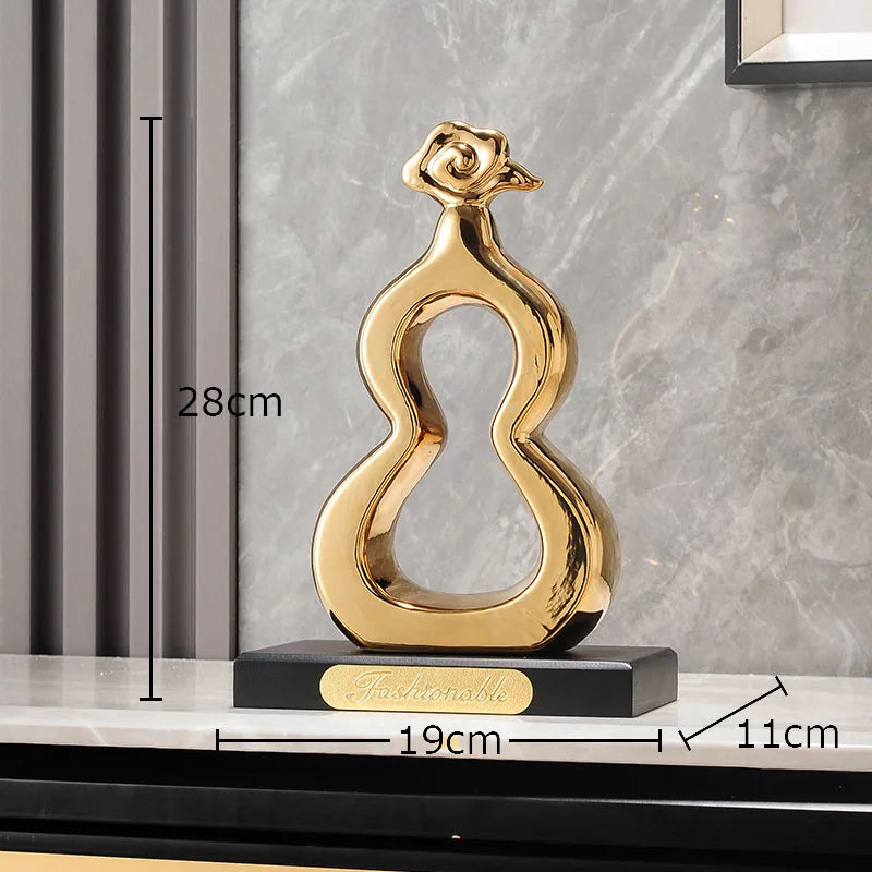 Gold Gourd Desk Sculpture