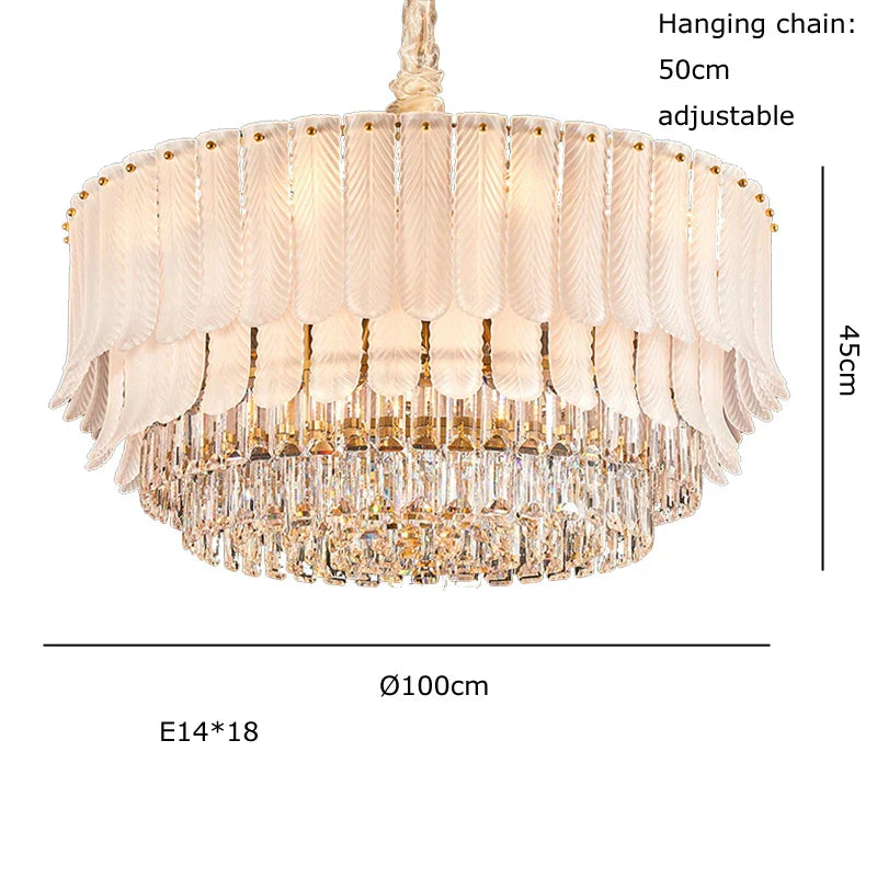 DecorBites™ Crystal Feather Ceiling Pendant Lights for Luxury Home Decor & Living Room