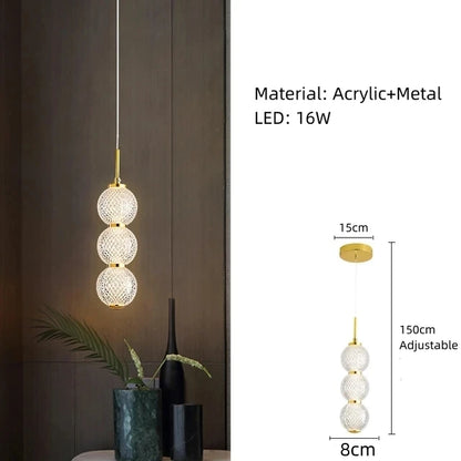 Acrylic Pendant Lights Adjustable Height