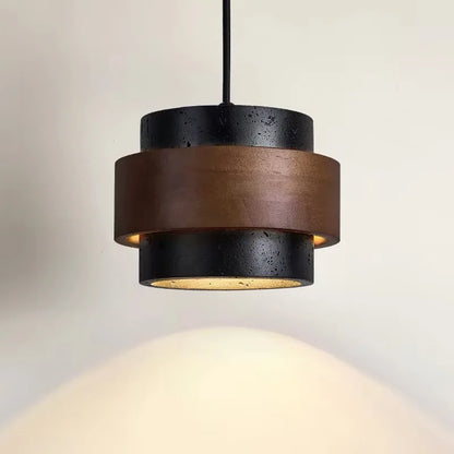 Japanese Wabi Sabi Stone Pendant Light in White or Gray