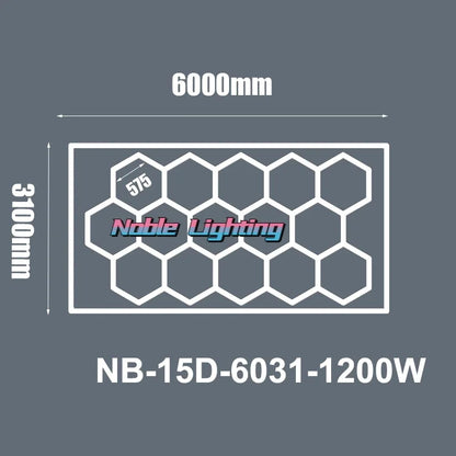 DecorBites™ Hexagon LED Ceiling Light for Barbershop and Garage Hair Salon