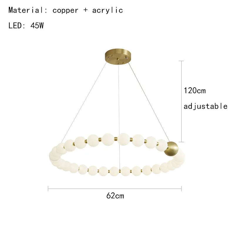 DecorBites™ Brass Round LED Pendant Lights Adjustable Wire Copper Aluminium Lamps