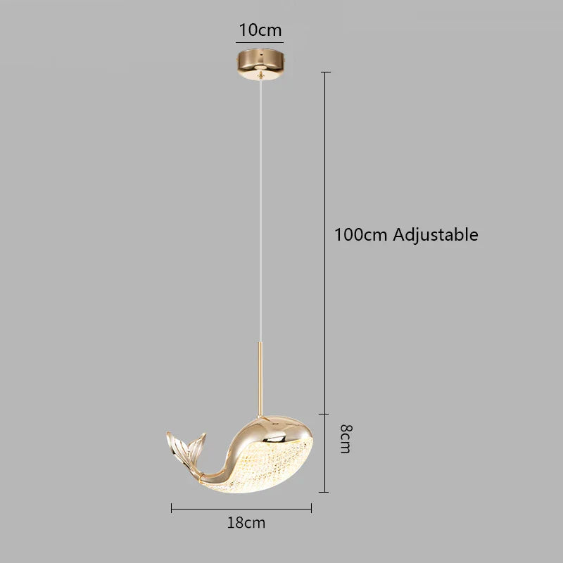 DecorBites™ Dolphin Chandelier: Modern Luxury Pendant Light for Living Room and Children's Bedroom