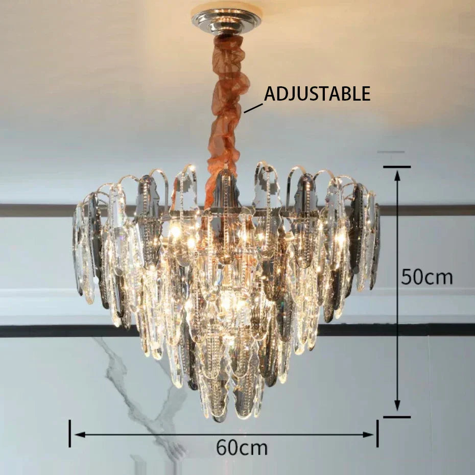 Crystal Leaf Chandelier 150cm Duplex Design