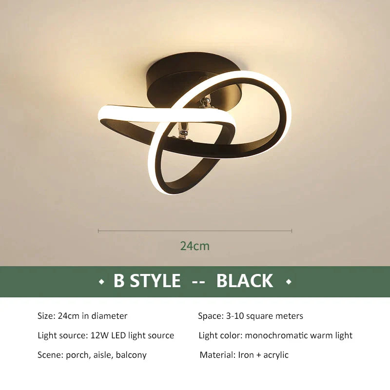 Modern LED Ceiling Lamp Gold Study Room