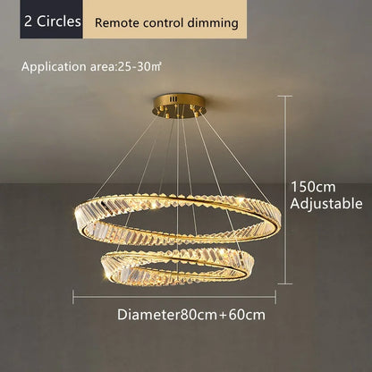 DecorBites™ Crystal LED Chandelier for Home Dining Room Kitchen Gold Lustres