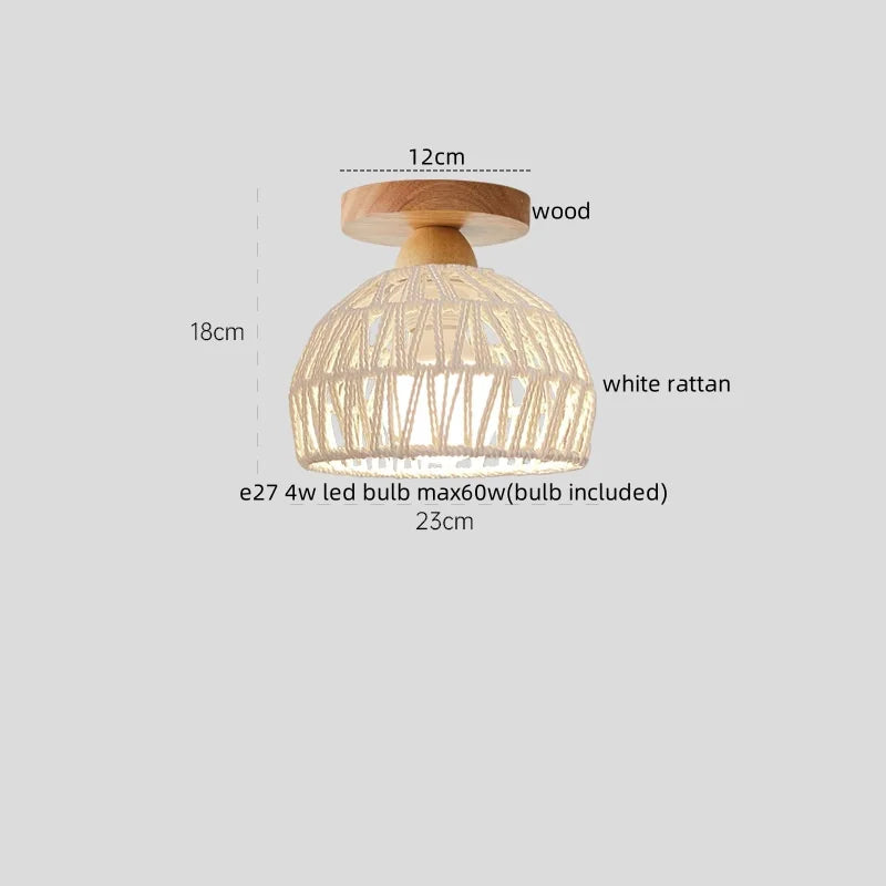 DecorBites™ Cotton Shape LED Ceiling Lamp - Cream. Nordic Style, Hallway Balcony Porch Light.