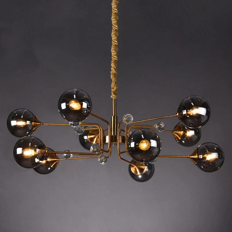 DecorBites™ Glass Bubble Chandelier: Luxury LED Glass Ball Suspension Lamp for Living Room, Bedroom, and Shop