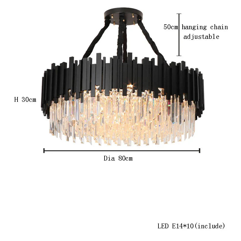 Gold Crystal Ceiling Chandelier 2-Layer Dia150cm