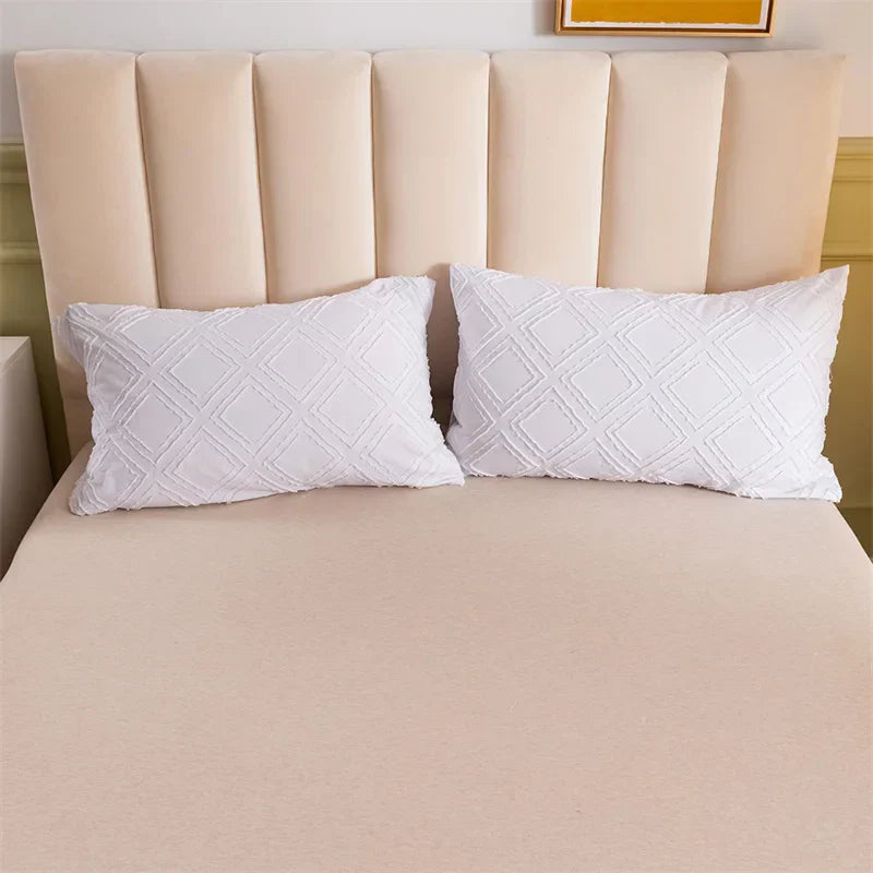 DecorBites™ Geometric Cut Flowers Bedding Set: Queen King Size Duvet Cover Pillowcases